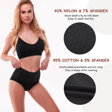 Load image into Gallery viewer, Walifrey Women's Knickers, High Waisted Knickers for Women Multipack Full Coverage Underwear Slight Tummy Control