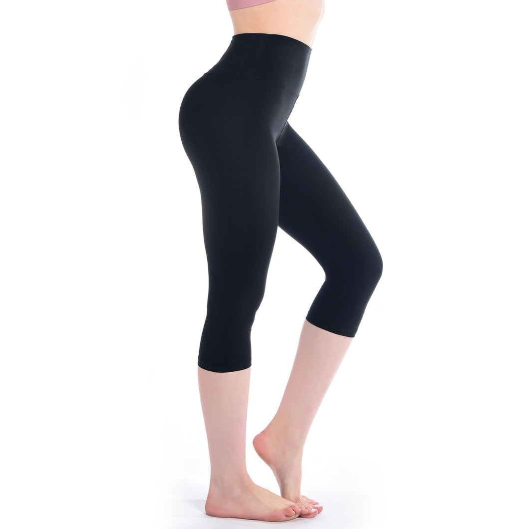 Walifrey Cropped Leggings for Women, High Waisted 3/4 Length Leggings for Workout Gym Sports